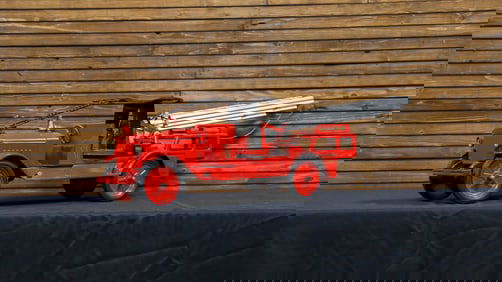 Buddy L Pressed Steel Rideable Aerial Fire Truck Toy - Original