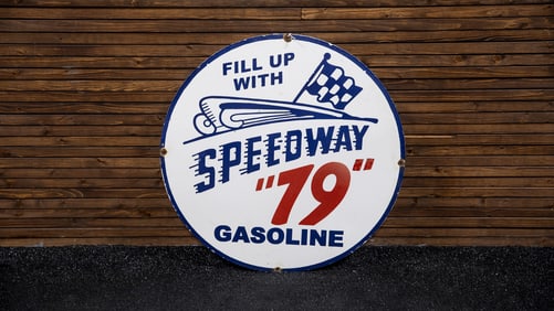 Speedway “79?? Single-Sided Porcelain Sign