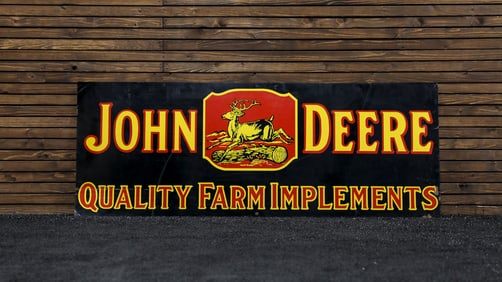 1950s John Deere Farm Implements Tin Sign - Original