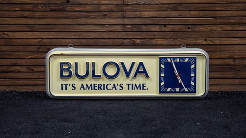 Bulova "It's America's Time" Lighted Sign/Clock