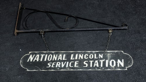 National Lincoln Service Station Double Sided Sign