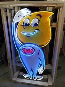 Custom ESSO "Happy The Drop" Tin Neon Sign