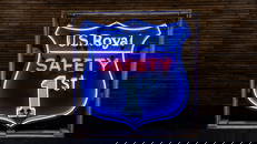 Original U.S. Royal Safety 1st Shield Neon Sign