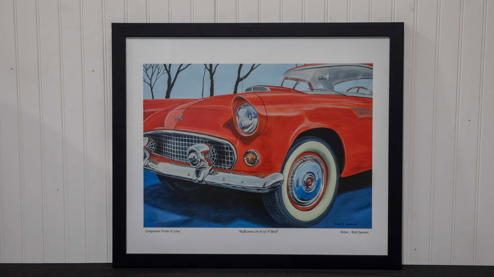 Reflections on a 1955 Thunderbird Limited Edition Print by Rick Spooner - Framed (1 of 5)