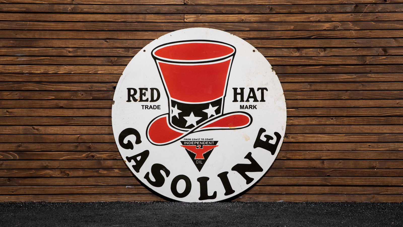 Red Hat Gasoline Double-Sided Porcelain Sign (1 of 5)