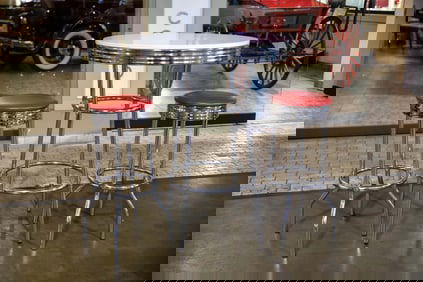 Retro Bar Table and Stools Set