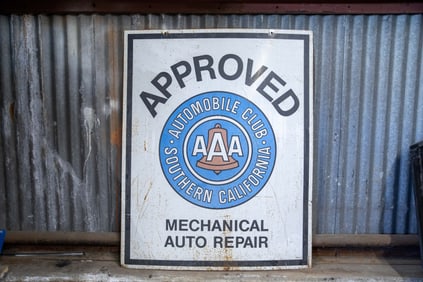 SoCal AAA Approved Repair Shop Double-Sided Tin Sign