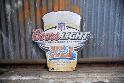 Coors Light/Super Bowl “LI?? Embossed Tin Sign