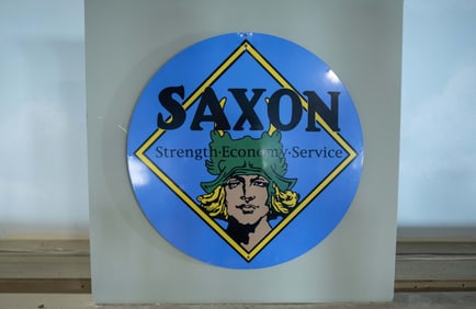 Saxon Automobiles Fantasy Single-Sided Porcelain Sign