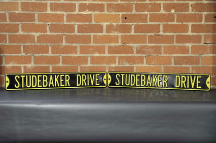 Studebaker Drive Metal Embossed Enamel Signs