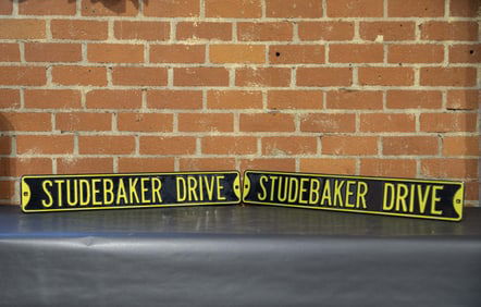 Studebaker Drive Metal Embossed Enamel Signs