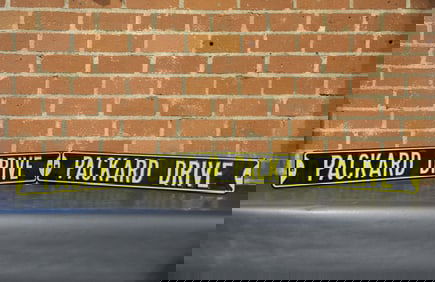 Packard Drive Metal Embossed Enamel Signs