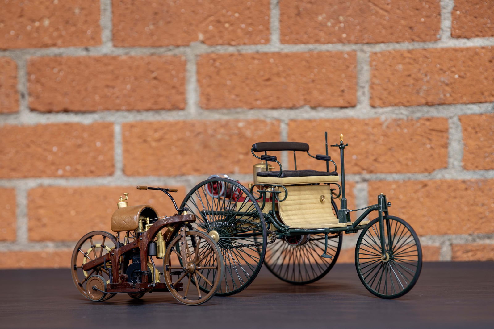 Benz Patent Motorwagen and Daimler Reitwagen Scale Models (1 of 5)