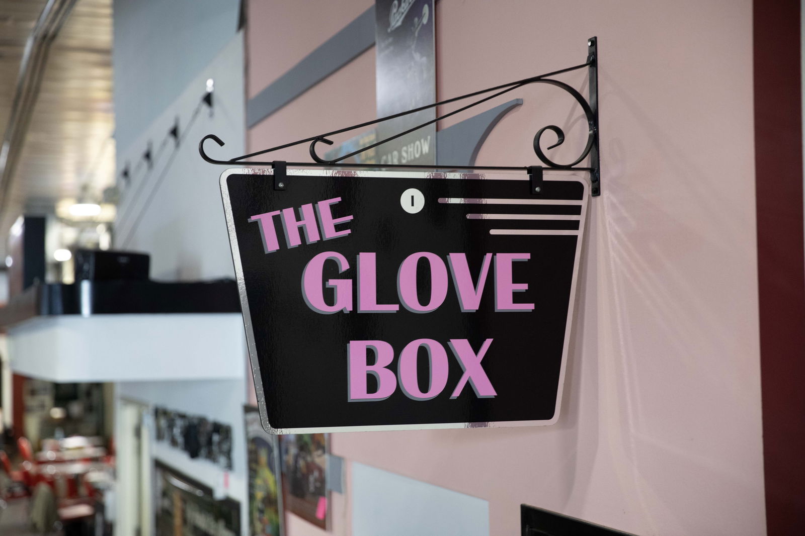 The Glove Box Double-Sided Hanging Sign (1 of 2)