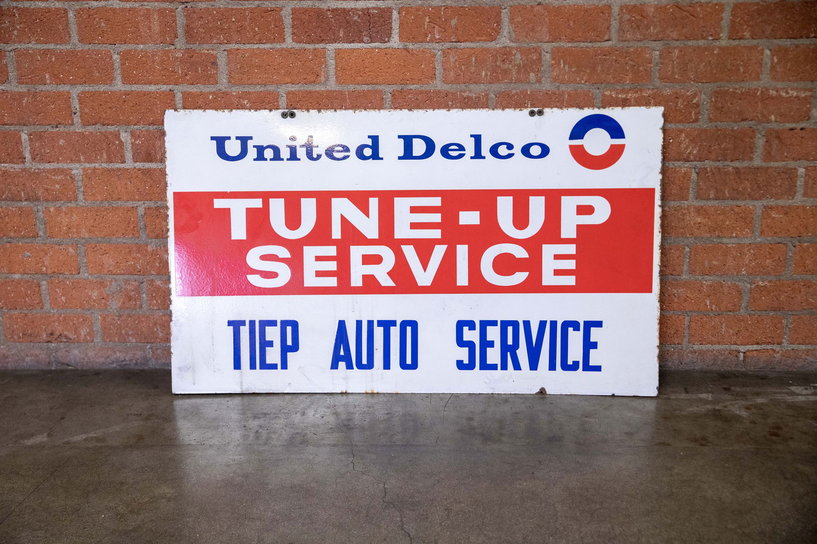United-Delco Tune-Up Double-Sided Porcelain Sign (1 of 3)