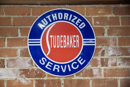 Studebaker Authorized Service Fantasy Single-Sided Porcelain Sign