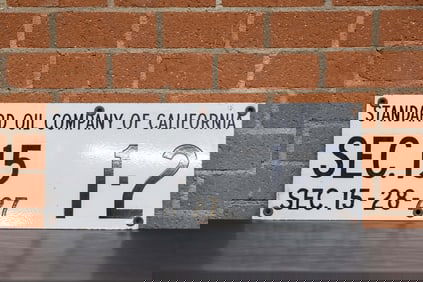 Standard Oil Wells Single-Sided Porcelain Sign