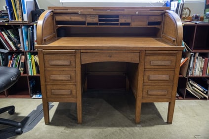 Oak Roll-Top Desk