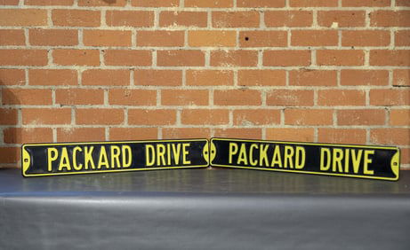 Packard Drive Metal Embossed Enamel Signs