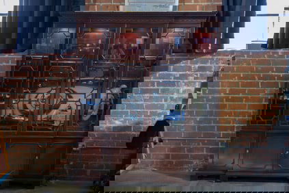 Large Ornate Lighted Wood Display Cabinet