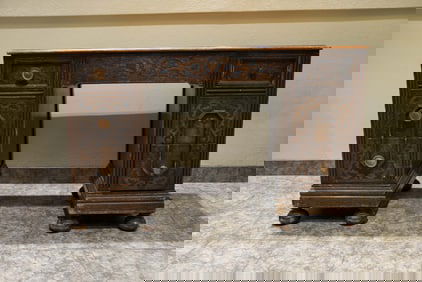 Ornate 1930s-Era Desk With Accessories