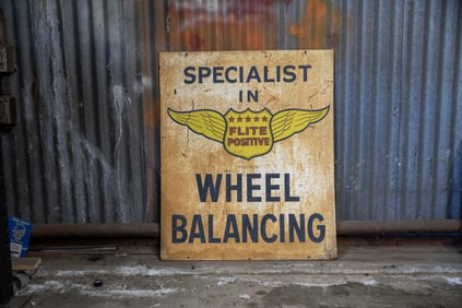 Flite Positive Wheel Balancing Single-Sided Tin Sign