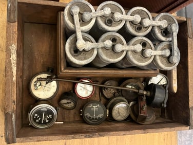 Vintage Battery and Gauges
