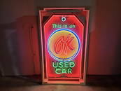 Custom OK Used Cars Animated Tin Neon Sign