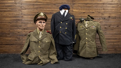 (3) mannequins, (3) shirts, (3) jackets, pair of pants, (2) hats