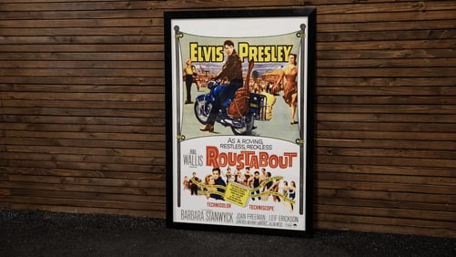 Framed Roustabout with Elvis Presley Movie Poster
