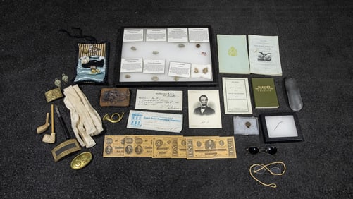 Misc War Memorabilia (Metals, Buttons, Pipes, Pins, Shoe Horn, Wallet