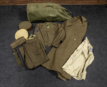 Three Hats, Shirt, Jacket, Pants, Tie, Bag