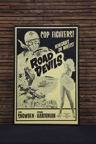 Framed Original 1957 "Road Devils" Movie Poster