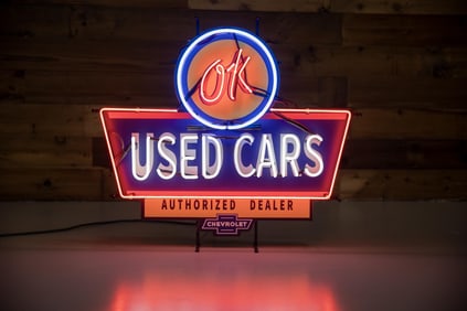 Custom Ok Used Cars Neon Sign