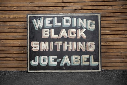 Joe Abel BlackSmithing/Welding Single-Sided Iron Sign