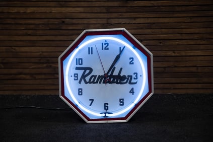 Rambler Octagon Neon Clock