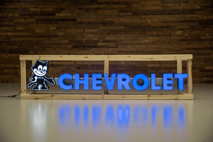 Large Custom Felix Chevrolet Lighted Sign