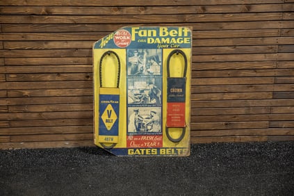Early 1930s Gates Fan Belts Sign Board