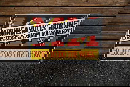 Custom Minneapolis-Moline Tractor Single-Sided Porcelain Sign