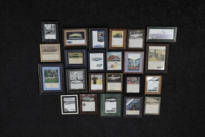 Collection of Framed Vintage Car Advertisements