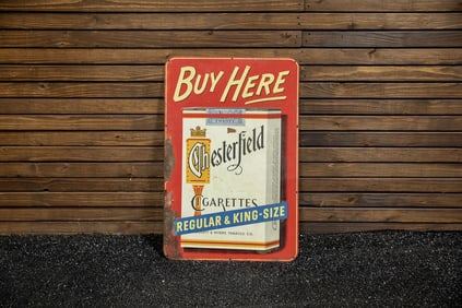 Chesterfield Cigarettes Single-Sided Tin Sign