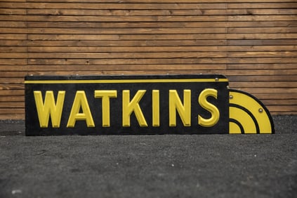 Watkins Embossed Single-Sided Porcelain Sign