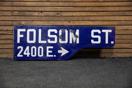 Folsom St. Los Angeles Double-Sided Enamel Sign