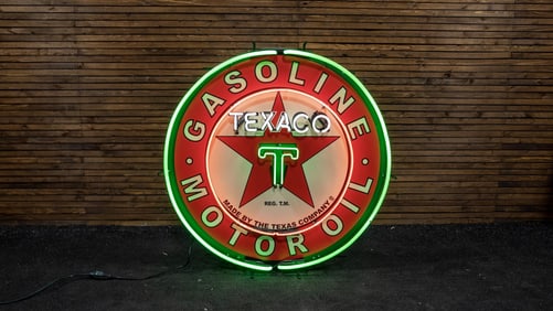 Custom Texaco Gasoline Large Neon Sign