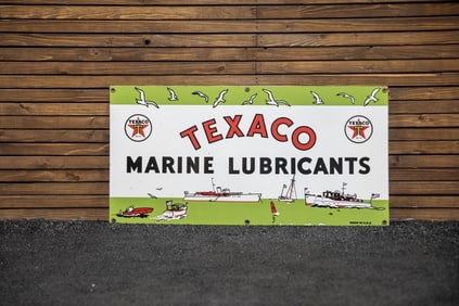 Texaco Marine Motor Lubricant Porcelain Single-Sided Sign