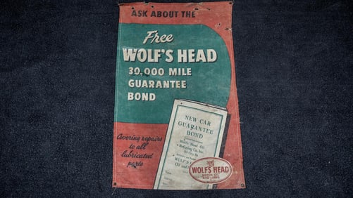Wolf's Head Motor Oil Banner