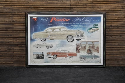 1954 Pontiac Dealership Showroom Framed Poster