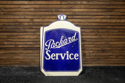 Packard Service Double-Sided Flanged Porcelain Sign