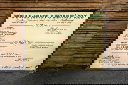 Morris Minor Dealership Recommended Service Sign