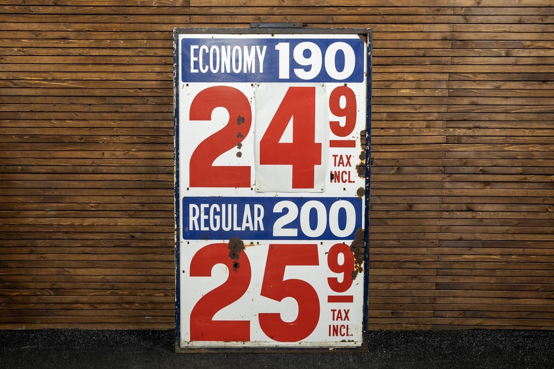 1960s Gas Station Price Sign Board (1 of 2)